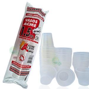 Copa ACME LEON 1.5 Onza Transparente x 50 Unidades