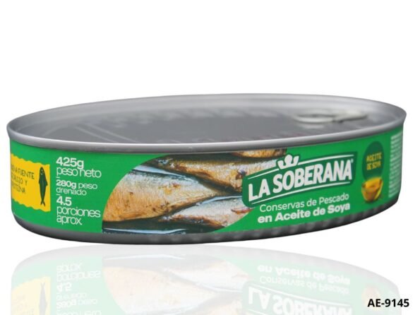 CONSERVA LA SOBERANA OVALADA ACEITE SOYA X 425 GR. PRIMERA