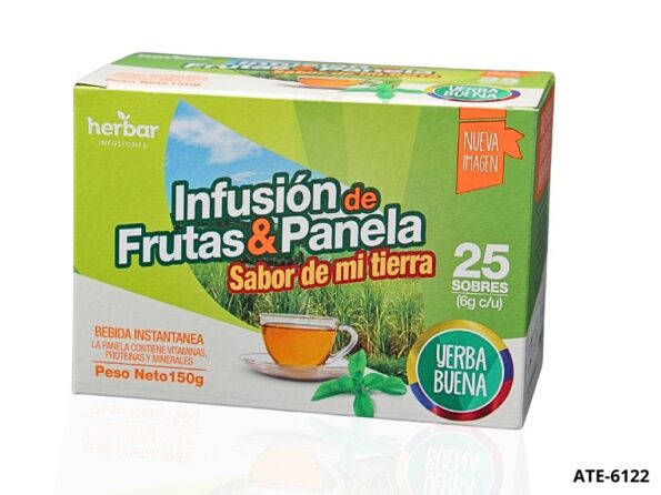 INFUSIÓN DE FRUTAS Y PANELA HERBAR YERBA BUENA X 25 SOBRES. PRINCIPAL