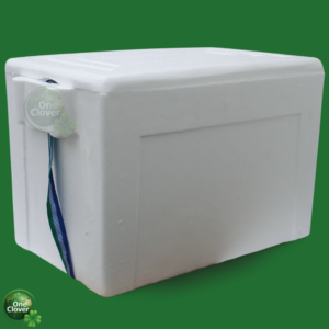 Nevera de icopor de 44 litros, aislada, con asa y correa, para transporte médico o de alimentos.