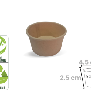Copa 0.5 Onzas Cartón Bambú x 50 Unidades Biodegradable