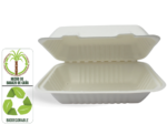 Portacomidas J1 de Bagazo de Caña 900 ml 20 Unidades Biodegradable Compostable