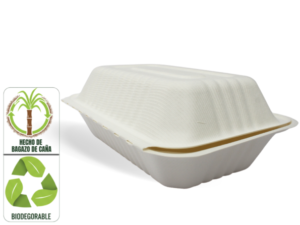 Portacomidas J1 de Bagazo de Caña 900 ml 20 Unidades Biodegradable Compostable OFERTA