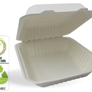 Portacomidas P1 de Bagazo de Caña 1000 ml x 20 Unidades Biodegradable Compostable