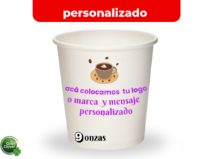 Vaso 9 Onzas de Cartón Personalizado 10 Cajas de 20 paquetes x 50 unidades Alto Calibre Premium