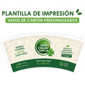 Plantilla de Impresión para Vasos de Cartón Personalizados