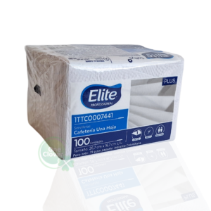 Servilleta Elite Cafetería Una Hoja 100 Unidades Sencilla Blanca