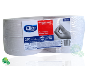 Papel Higiénico Elite Jumbo 250 metros x 4 Rollos Doble Hoja Blanco