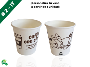 Vaso 7 Onzas de Cartón Personalizado #1 Impresión 1Tinta paquetes x 50 unidades