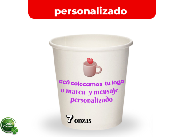 vaso personalizado de carton 7 onzas