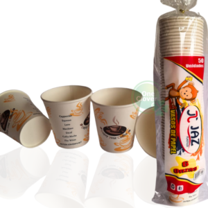 Vasos de Cartón 6 Onzas ó Papel  Desechable Biodegradables y Ecológicos Pack de 50 Und.  Bebida Caliente