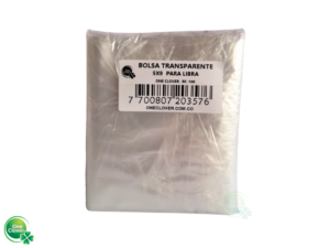 Bolsa Trasparente 5 X9 1 libra (23cm x 12,5cm) para empacar set  (paq x 100und)