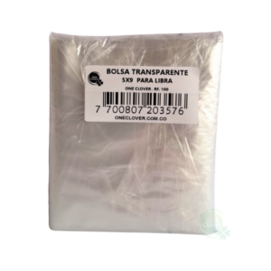 Bolsa Trasparente 5 X9 1 libra (23cm x 12,5cm) para empacar set  (paq x 100und)