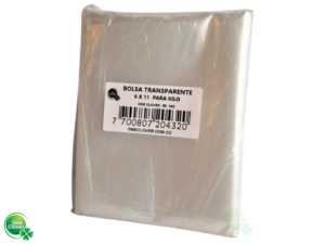 Bolsa Trasparente 6 X11 kilo (28cmx15cm) para empacar set  (paq x 100und)