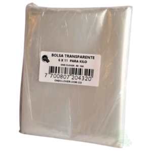 Bolsa Trasparente 6 X11 kilo (28cmx15cm) para empacar set  (paq x 100und)