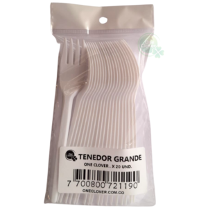 Tenedor grande Desechable  de plástico x 20 und