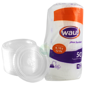 Tapa Para Vaso WAU 9 , 10, 12 onzas Transparente x 50 Und