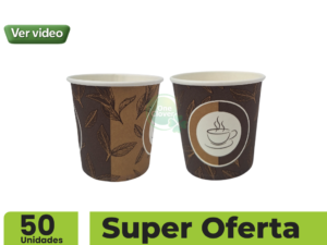 Vasos de Cartón 4 oz Biodegradables Pack x50 Económico