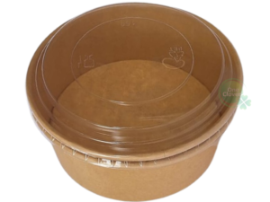 bowl kraft biodegradable 1300 ml con tapa pet