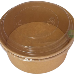 bowl kraft biodegradable 1300 ml con tapa pet