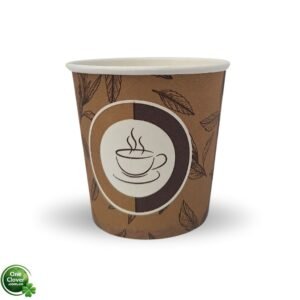 Vaso de cartón de 4 onzas para café o bebidas calientes.