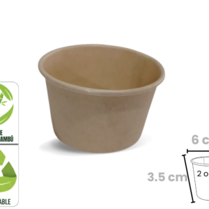 Copa 2 Onzas Cartón Bambú x 50 Unidades Biodegradable