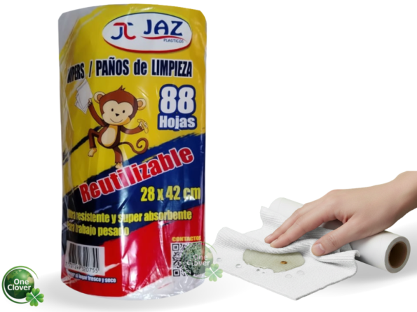 Paño de Limpieza Reutilizable Wipers 80 Hojas 28 x 42 cm. Jaz Plasticos