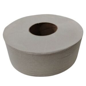 Rollo de papel higiénico jumbo industrial de 250 metros de largo.