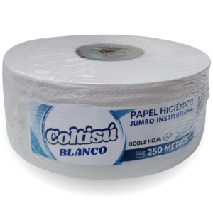 Rollo de papel higiénico institucional Coltisú jumbo de 250m en doble hoja