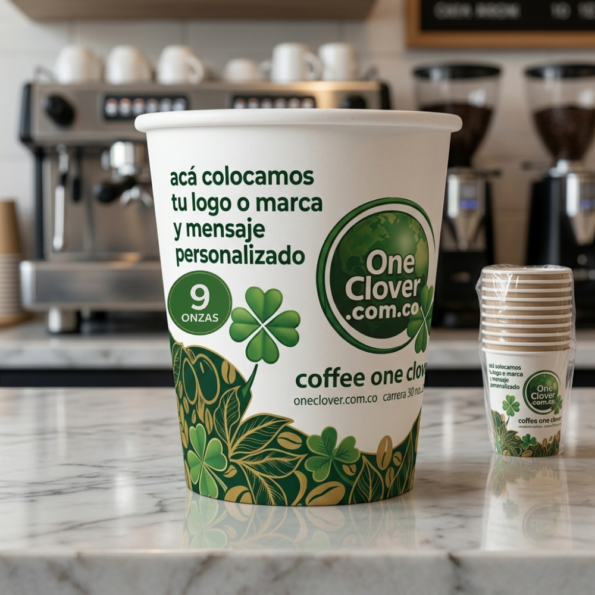 Paquete de Vasos Brandeados de Cartón x 50 unidades